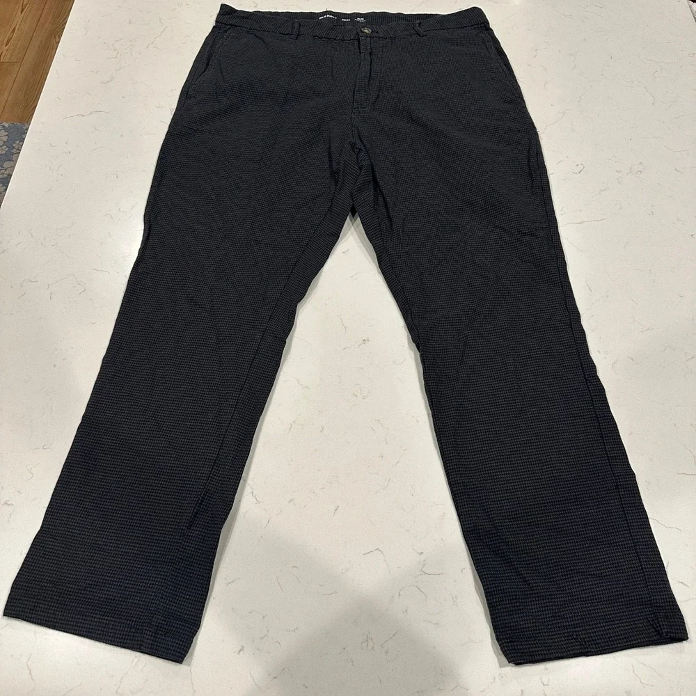 Old Navy Men 36x30 Slim Built-In Flex Houndstooth Pants Charcoal Grey Black